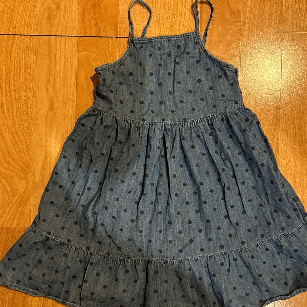 Old Navy kids denim dress with polka dots